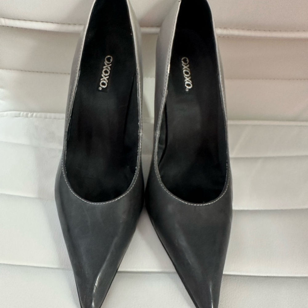 XOXO Charcoal Pointed Toe Heels